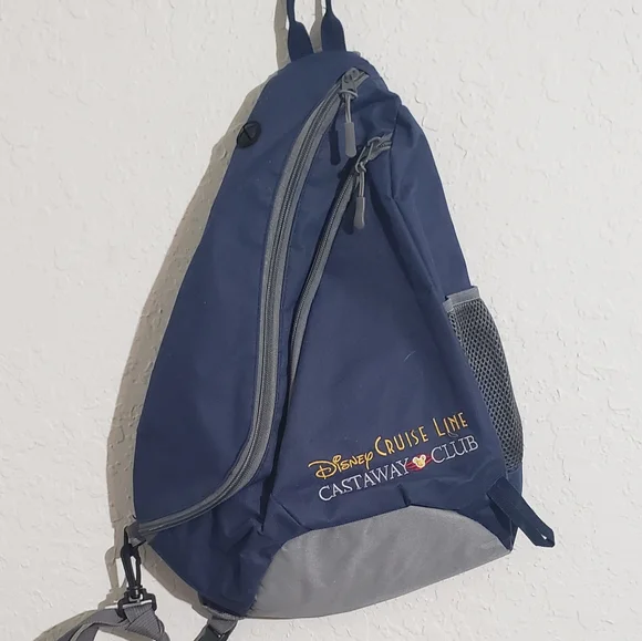 Disney Navy Blue Cruise Line Sling Backpack with Plaid Minnie Ears Disney Navy Blue Sling Backpack with | Mercari main image 4